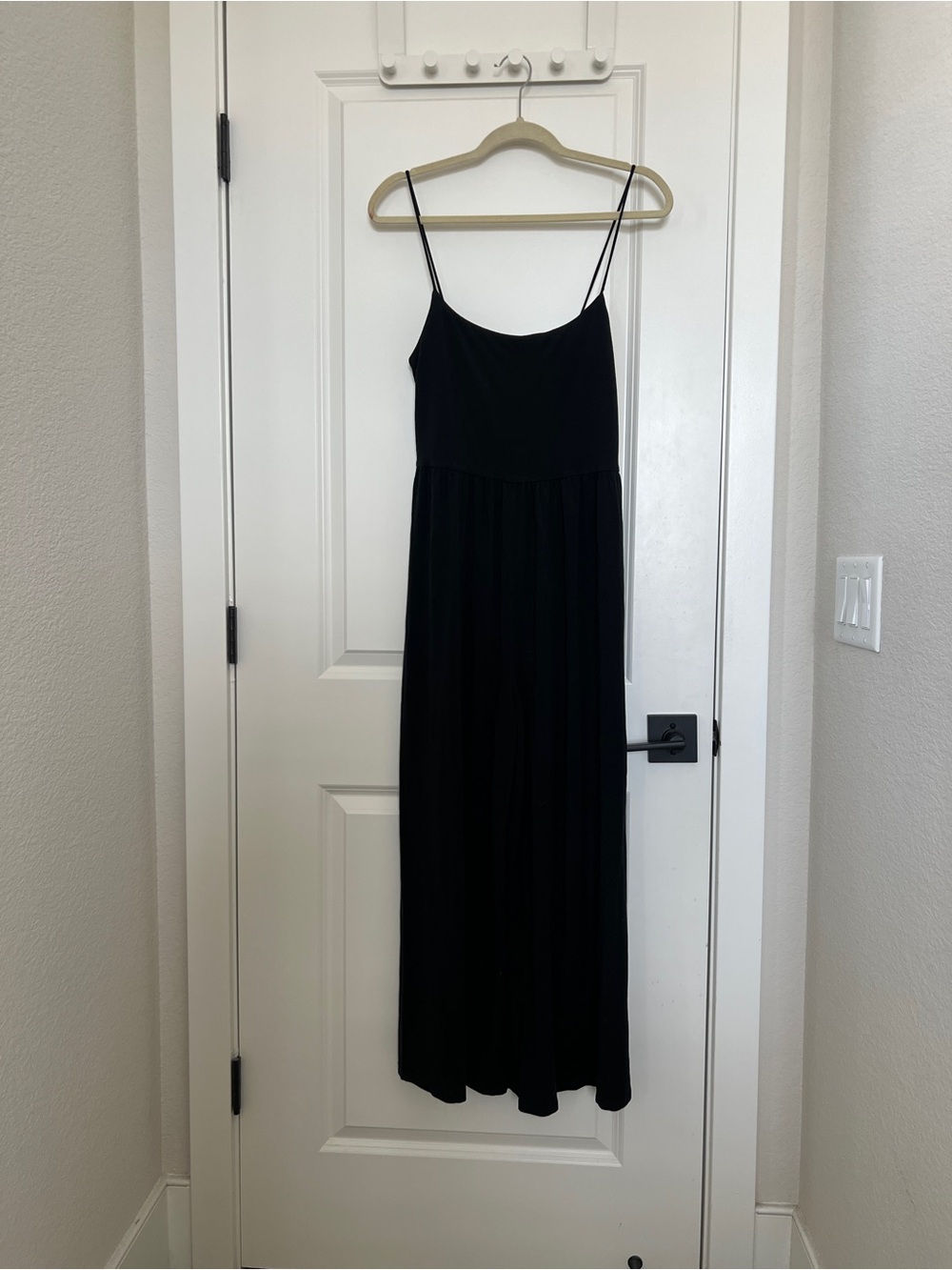 Wilfred Black Spaghetti-Strap Maxi Jumpsuit